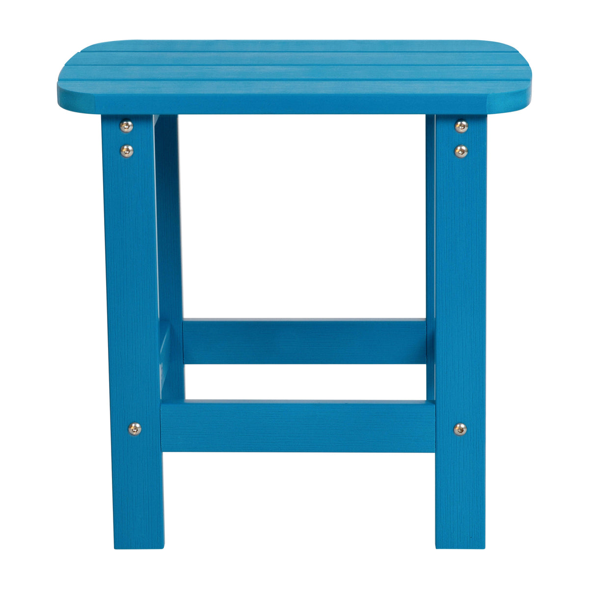 Blue |#| All-Weather Poly Resin Adirondack Side Table in Blue - Patio Table