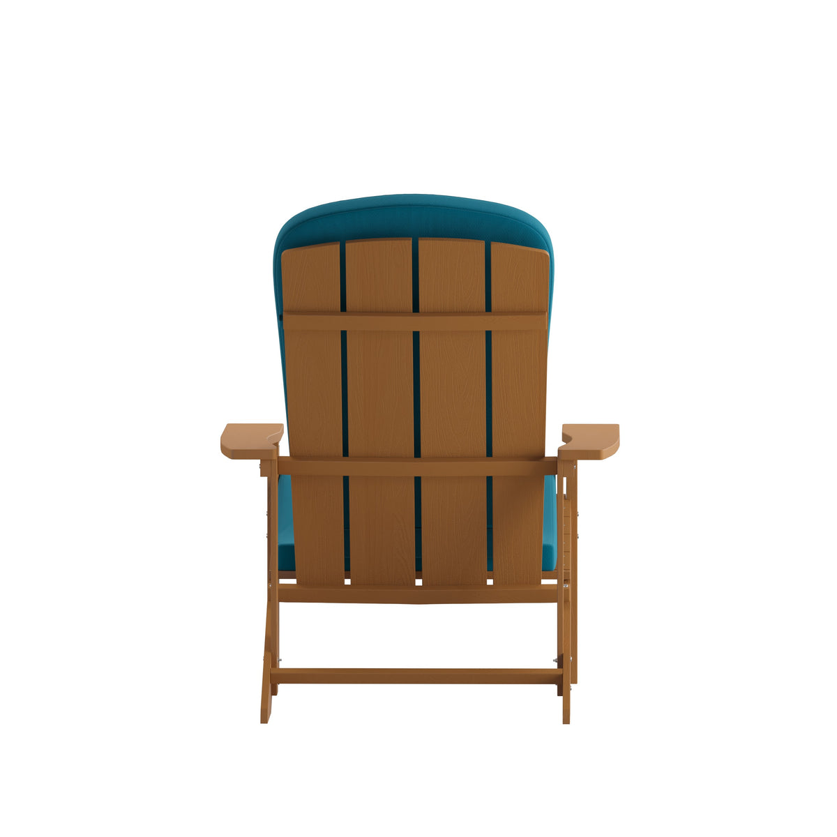 Teak/Teal |#| Indoor/Outdoor Teak Adirondack Chairs with Teal Cushions - Set of 2