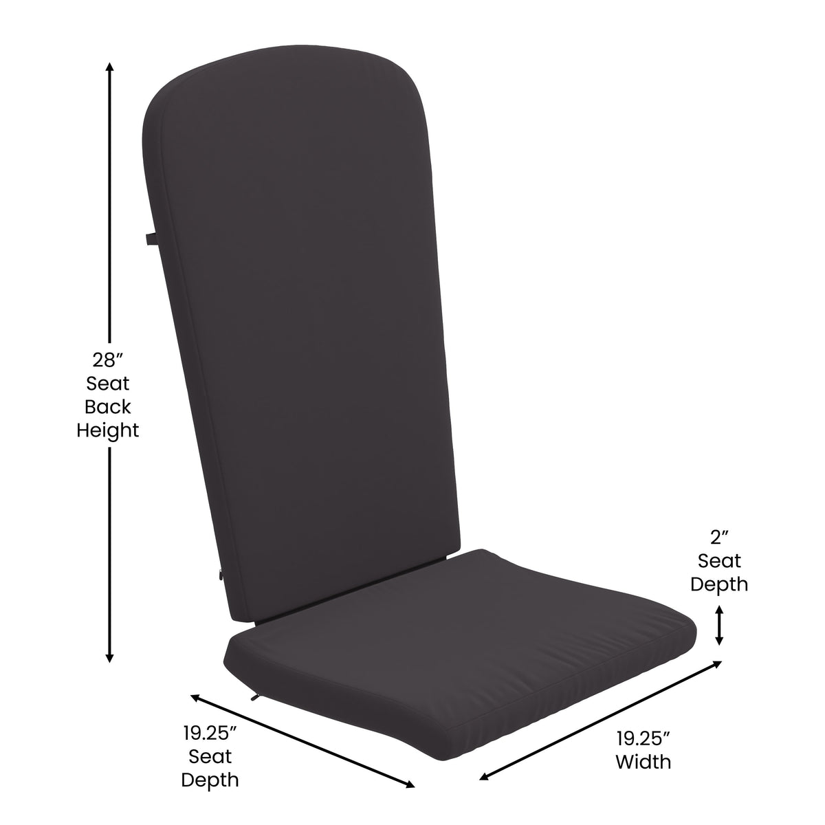 Slate Gray/Gray |#| Indoor/Outdoor Slate Gray Adirondack Chairs with Gray Cushions - Set of 2
