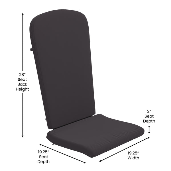 Slate Gray/Gray |#| Indoor/Outdoor Slate Gray Adirondack Chairs with Gray Cushions - Set of 2
