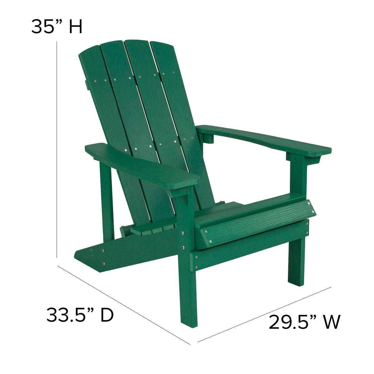 Green/Cream |#| Indoor/Outdoor Green Adirondack Chairs with Cream Cushions - Set of 2