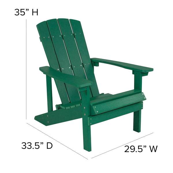Green/Cream |#| Indoor/Outdoor Green Adirondack Chairs with Cream Cushions - Set of 2
