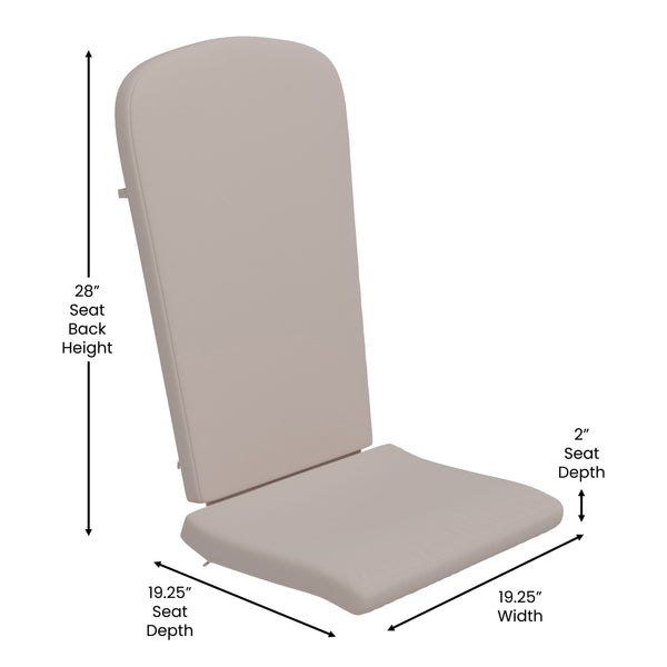 Green/Cream |#| Indoor/Outdoor Green Adirondack Chairs with Cream Cushions - Set of 2