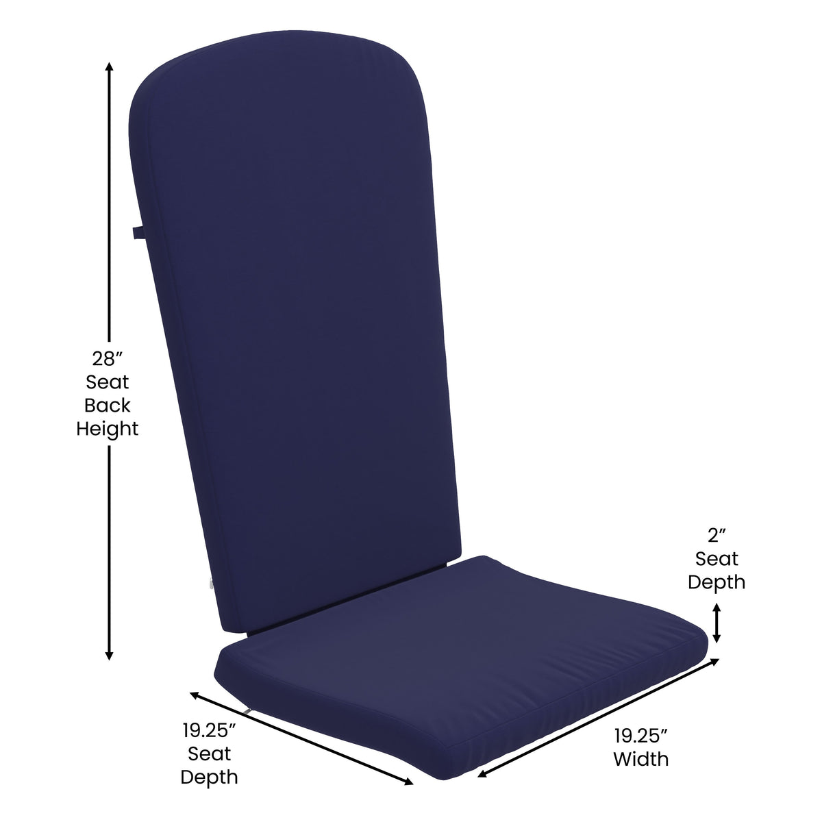 Blue |#| Indoor/Outdoor Blue Adirondack Chairs with Blue Cushions - Set of 2