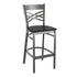 Clear Coated "X" Back Metal Restaurant Barstool