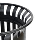 Black |#| Commercial Outdoor Round Slatted Steel 37 Gallon Trash Can with Inner Bin in Blk