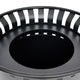 Black |#| Commercial Outdoor Round Slatted Steel 37 Gallon Trash Can with Inner Bin in Blk