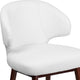 White LeatherSoft |#| White LeatherSoft Side Reception Chair with Walnut Legs - Hospitality Furniture