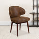 Bomber Jacket Microfiber |#| Bomber Jacket Microfiber Side Reception Chair with Walnut Legs and Curved Back