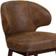 Bomber Jacket Microfiber |#| Bomber Jacket Microfiber Side Reception Chair with Walnut Legs and Curved Back