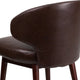 Brown LeatherSoft |#| Brown LeatherSoft Side Reception Chair with Walnut Legs - Hospitality Seating