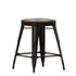 Commercial Grade 24" High Backless Distressed Metal Indoor-Outdoor Counter Height Stool