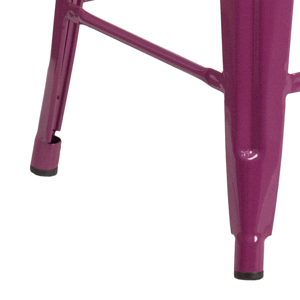 Purple |#| 24inch High Backless Purple Indoor-Outdoor Counter Height Stool