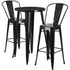 Commercial Grade 24" Round Metal Indoor-Outdoor Bar Table Set with 2 Cafe Stools