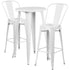 Commercial Grade 24" Round Metal Indoor-Outdoor Bar Table Set with 2 Cafe Stools