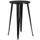 Black |#| 24inch Round Black Metal Indoor-Outdoor Bar Table Set with 4 Backless Stools