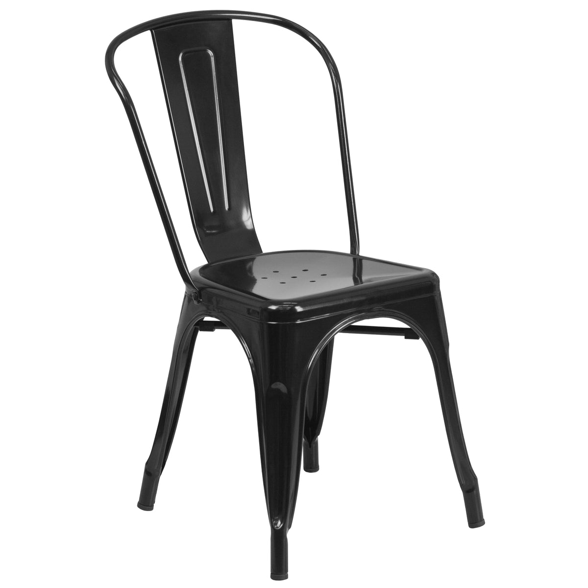 Black |#| 24inch Round Black Metal Indoor-Outdoor Table Set with 4 Cafe Chairs