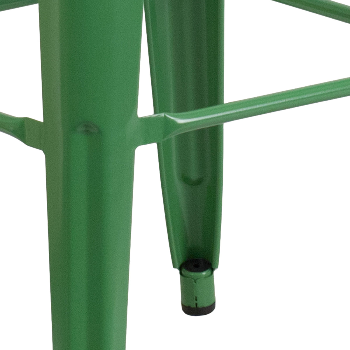 Green |#| Commercial Grade 30inchH Backless Green Metal Indoor-Outdoor Barstool, Square