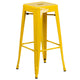 Yellow |#| Commercial Grade 30inchH Backless Yellow Metal Indoor-Outdoor Barstool, Square