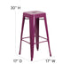 Purple |#| 30inch High Backless Purple Indoor-Outdoor Barstool - Patio Chair