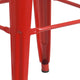 Red |#| Commercial Grade 30inchH Backless Red Metal Indoor-Outdoor Barstool, Square