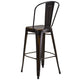 Copper |#| 30inch High Distressed Copper Metal Indoor-Outdoor Barstool with Back