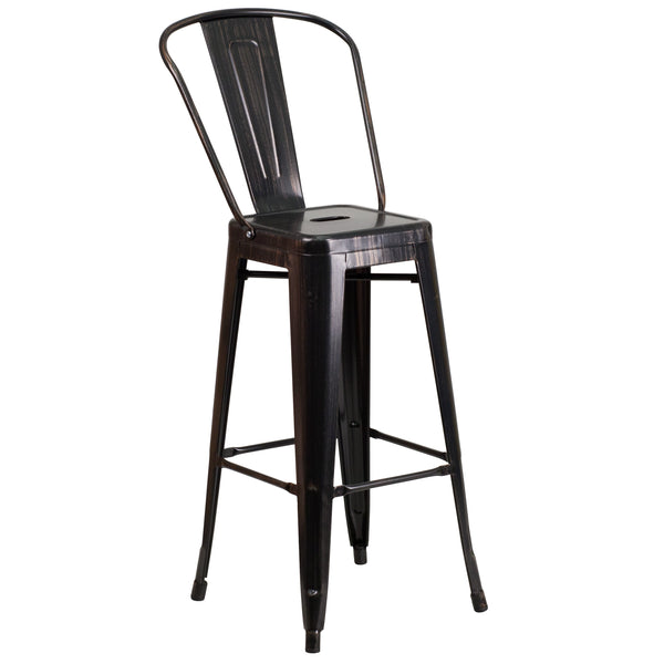Blue |#| 30inch Round Blue Metal Indoor-Outdoor Bar Table Set with 2 Cafe Stools