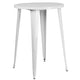 White |#| 30inch Round White Metal Indoor-Outdoor Bar Table Set with 2 Backless Stools