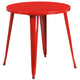 Red |#| 30inch Round Red Metal Indoor-Outdoor Table - Restaurant Furniture