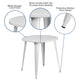 White |#| 30inch Round White Metal Indoor-Outdoor Table - Restaurant Furniture