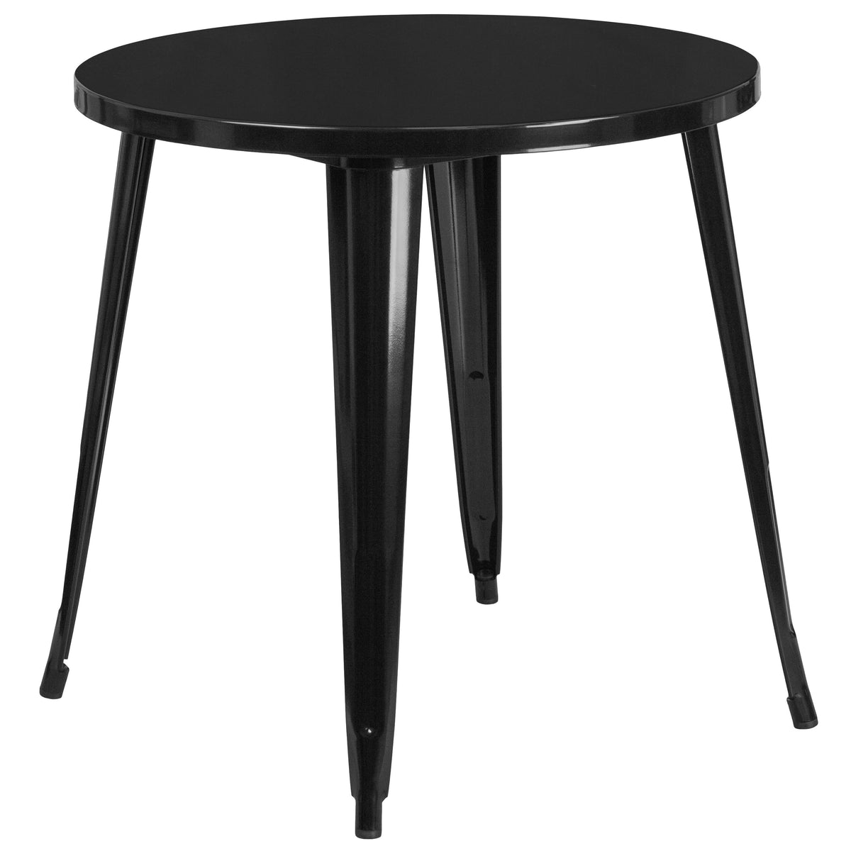 Black |#| 30inch Round Black Metal Indoor-Outdoor Table - Restaurant Table