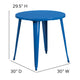 Blue |#| 30inch Round Blue Metal Indoor-Outdoor Table - Restaurant Furniture