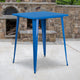 Blue |#| 31.5inch Square Blue Metal Indoor-Outdoor Bar Height Table - Café Table