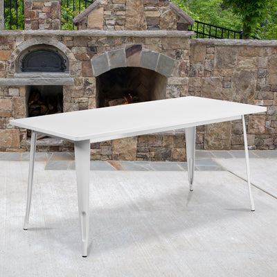 Commercial Grade 31.5" x 63" Rectangular Metal Indoor-Outdoor Table - View 2