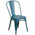 Commercial Grade Distressed Metal Indoor-Outdoor Stackable Chair