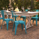 Blue |#| Distressed Blue Metal Indoor-Outdoor Stackable Chair - Kitchen Furniture