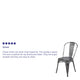 Silver Gray |#| Distressed Silver Gray Metal Indoor-Outdoor Stackable Cafe Bistro Dining Chair