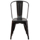 Black-Antique Gold |#| Black-Antique Gold Metal Indoor-Outdoor Stackable Chair - Restaurant Chair