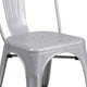 Silver |#| Silver Metal Indoor-Outdoor Stackable Chair - Restaurant Chair - Bistro Chair