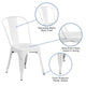 White |#| White Metal Indoor-Outdoor Stackable Chair - Restaurant Chair - Bistro Chair