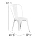 White |#| White Metal Indoor-Outdoor Stackable Chair - Restaurant Chair - Bistro Chair