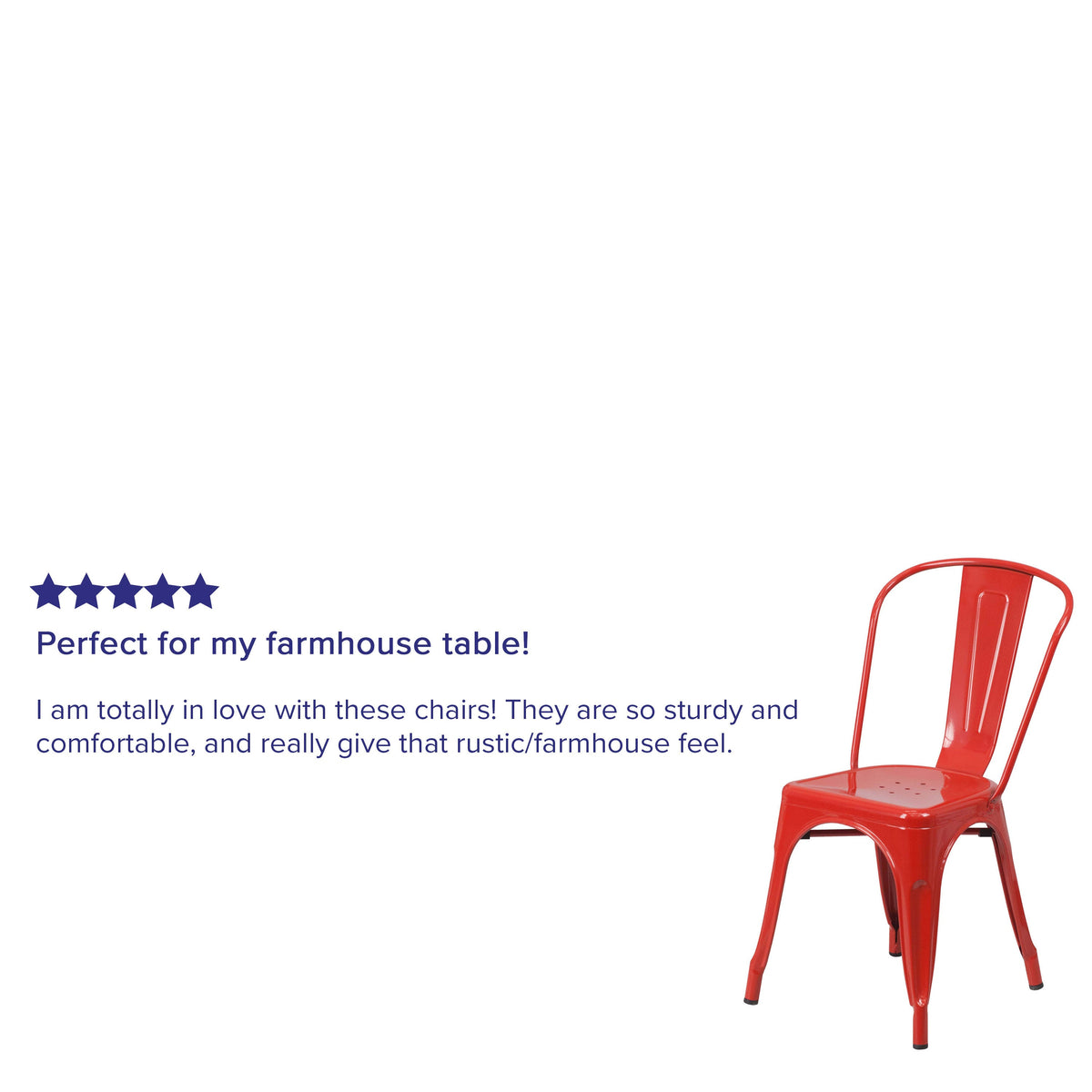 Red |#| Red Metal Indoor-Outdoor Stackable Chair - Restaurant Chair - Bistro Chair