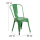 Green |#| Green Metal Indoor-Outdoor Stackable Chair - Restaurant Chair - Bistro Chair