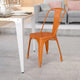 Orange |#| Orange Metal Indoor-Outdoor Stackable Chair - Restaurant Chair - Bistro Chair