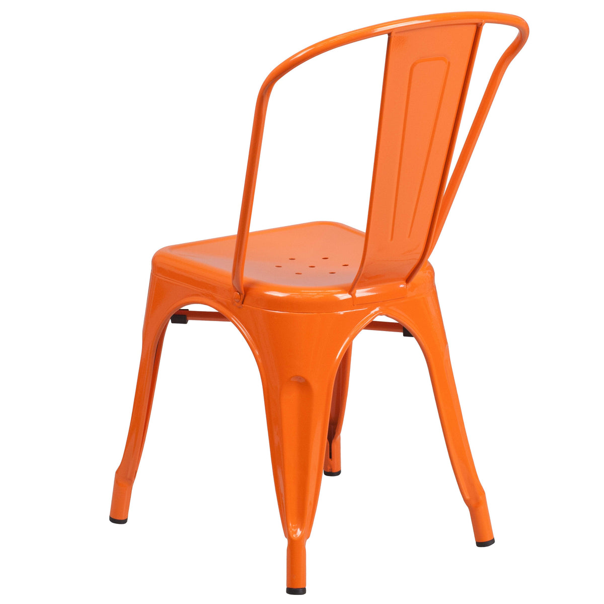 Orange |#| Orange Metal Indoor-Outdoor Stackable Chair - Restaurant Chair - Bistro Chair