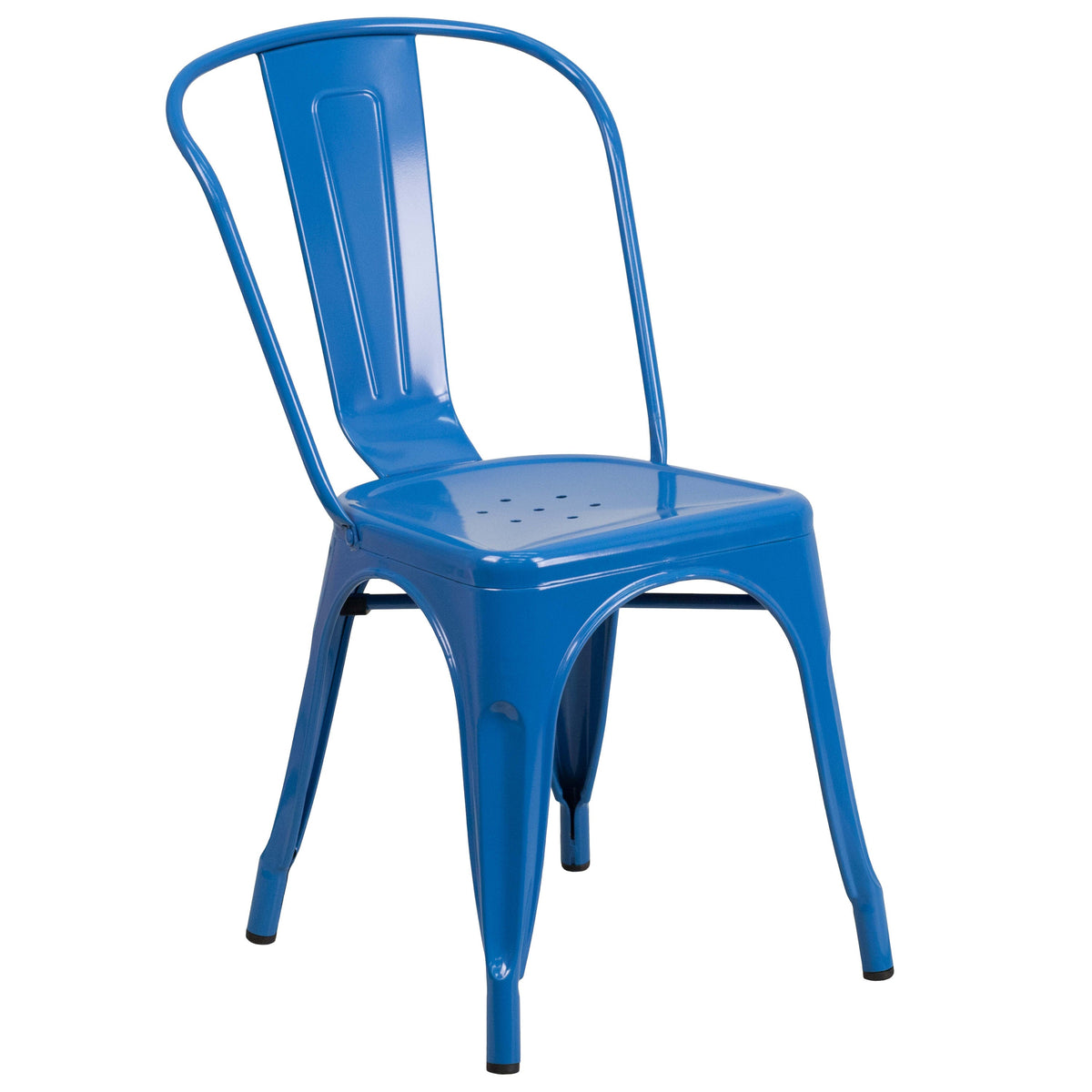 Blue |#| Blue Metal Indoor-Outdoor Stackable Chair - Restaurant Chair - Bistro Chair