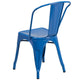 Blue |#| Blue Metal Indoor-Outdoor Stackable Chair - Restaurant Chair - Bistro Chair