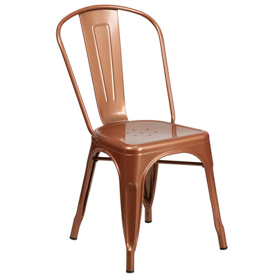 Commercial Grade Metal Indoor-Outdoor Stackable Chair - View 1