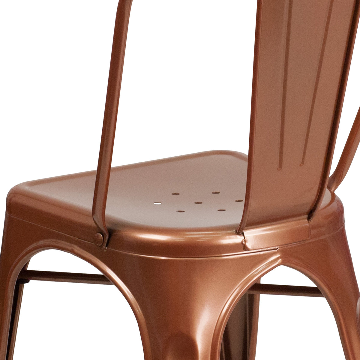 Copper |#| Copper Metal Indoor-Outdoor Stackable Chair - Kitchen Furniture - Café Chair