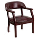 Oxblood Vinyl |#| Oxblood Vinyl Luxurious Conference Chair with Accent Nail Trim - Library Chair